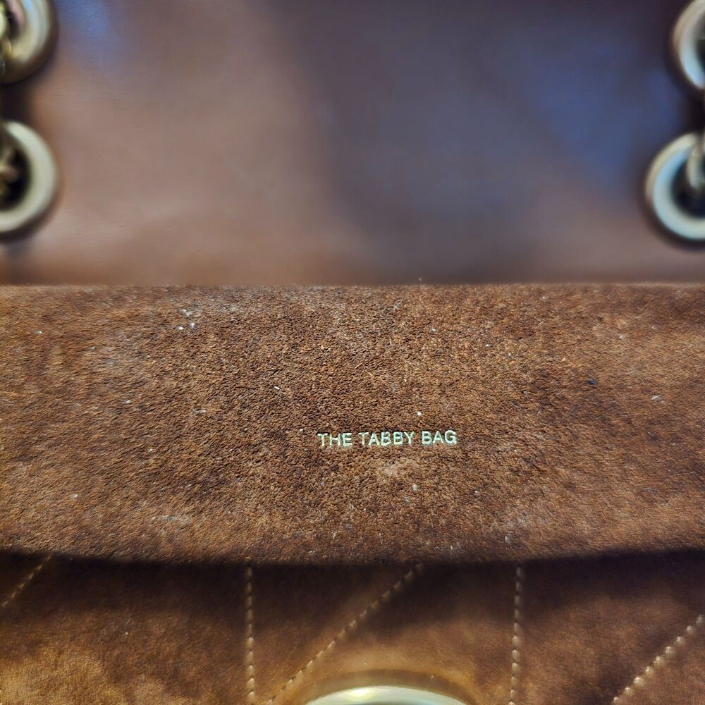 Coach Tabby 20 Brown Quilted Suede Shoulder Bag - Picture 7 of 14